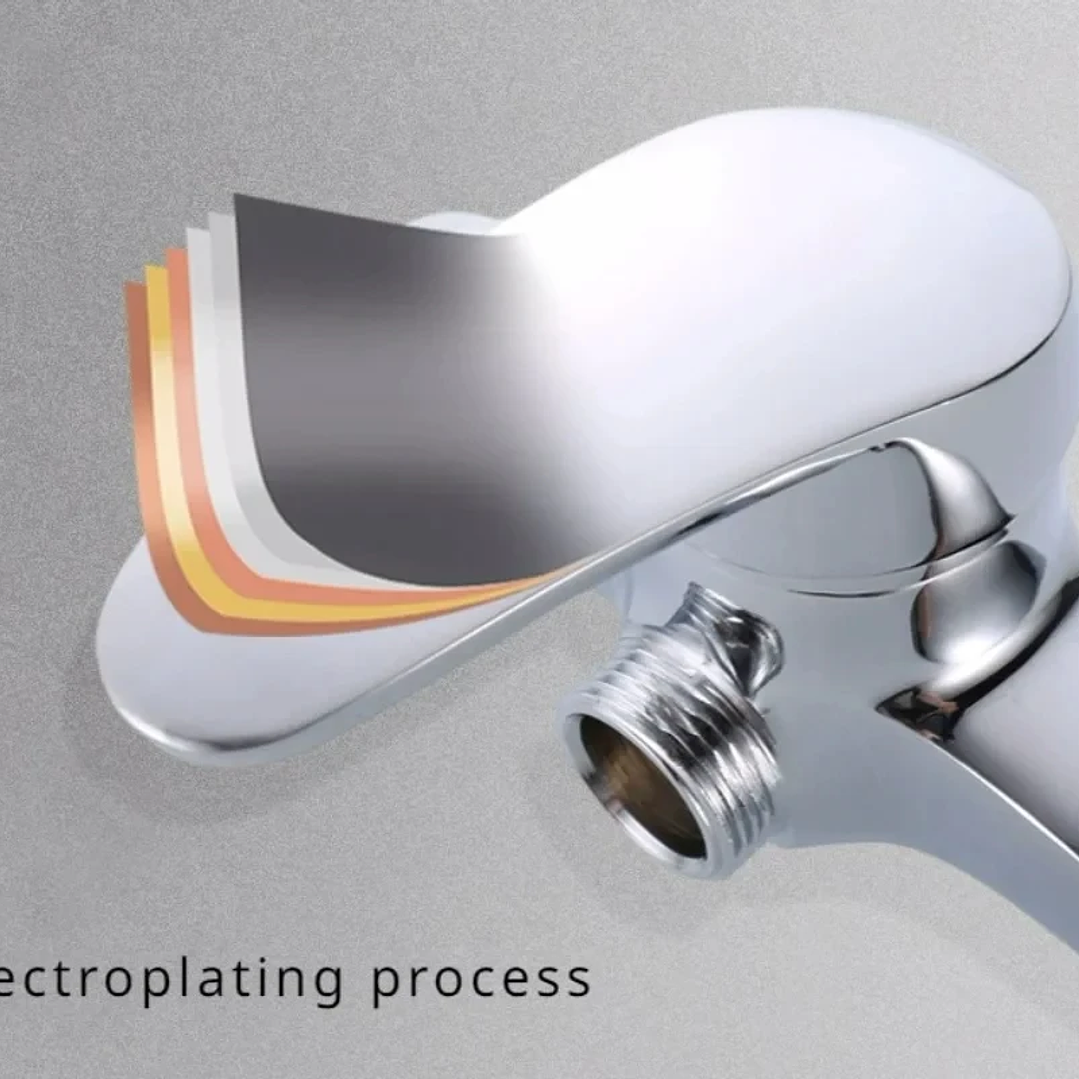 Grifo de Cocina de Pared con Mezclador | Agua Fría y Caliente en Latón Giratorio 15