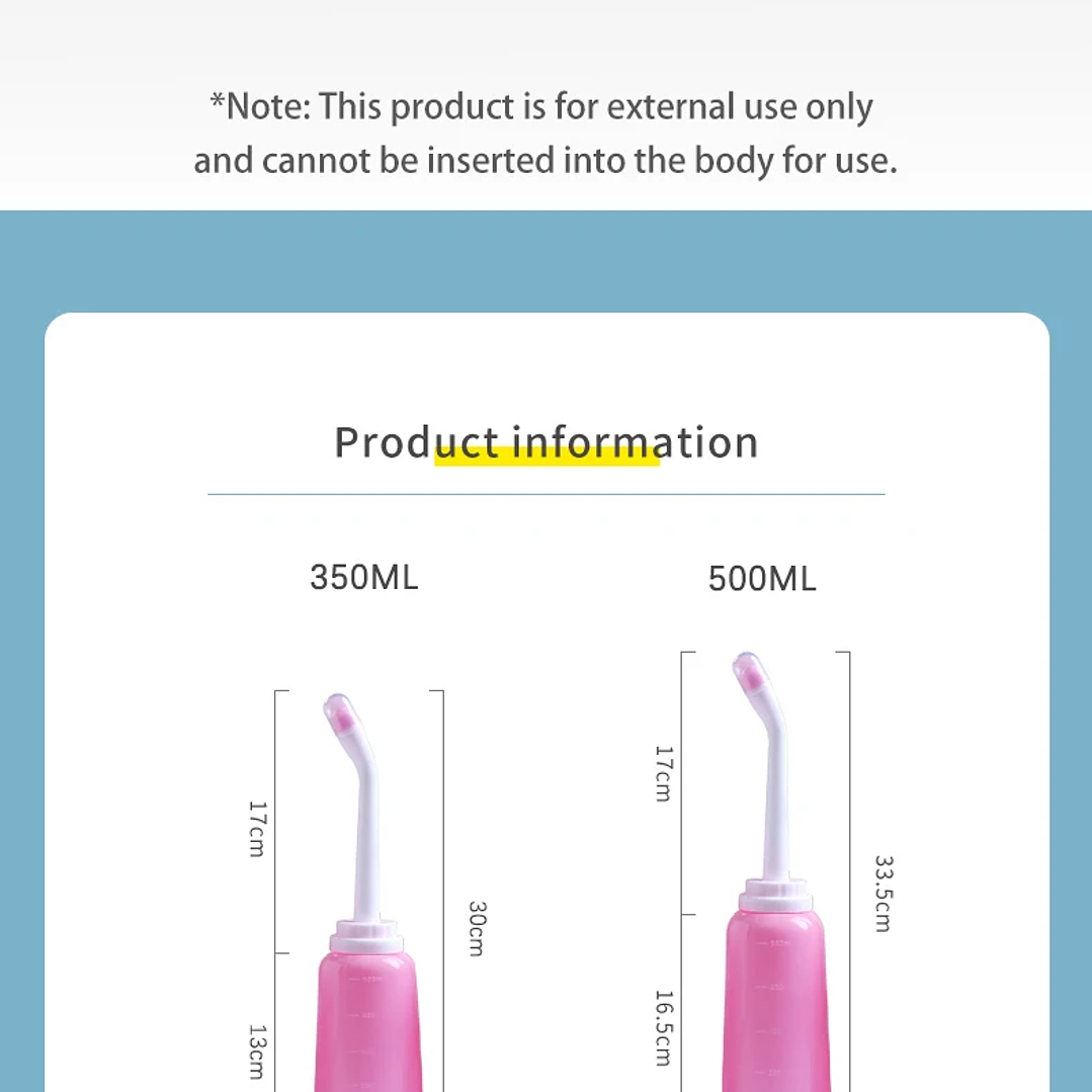 Bidé Portátil de Mano 500ml | Pulverizador de Agua para Bebés y Mujeres Embarazadas 16