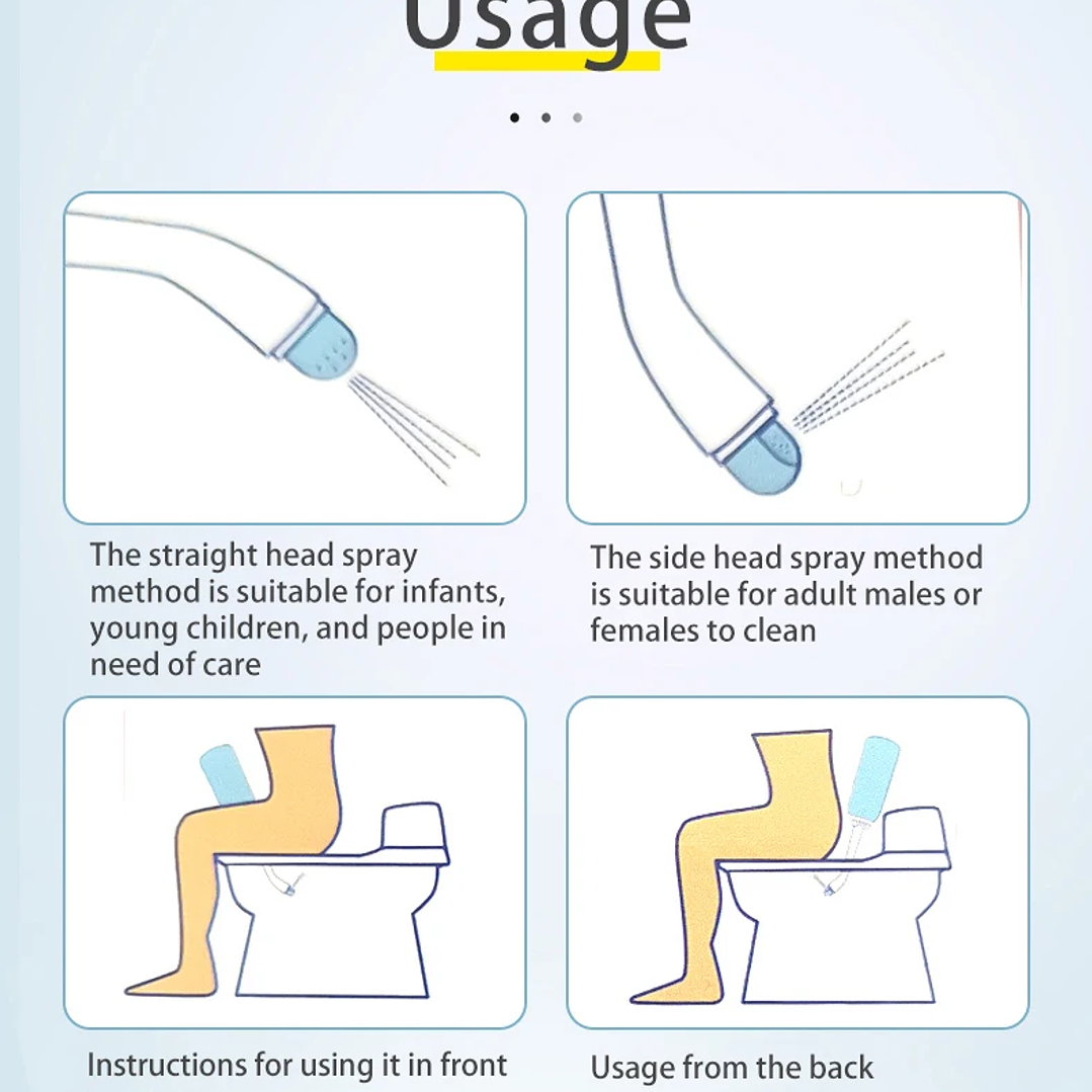 Bidé Portátil de Mano 500ml | Pulverizador de Agua para Bebés y Mujeres Embarazadas 17