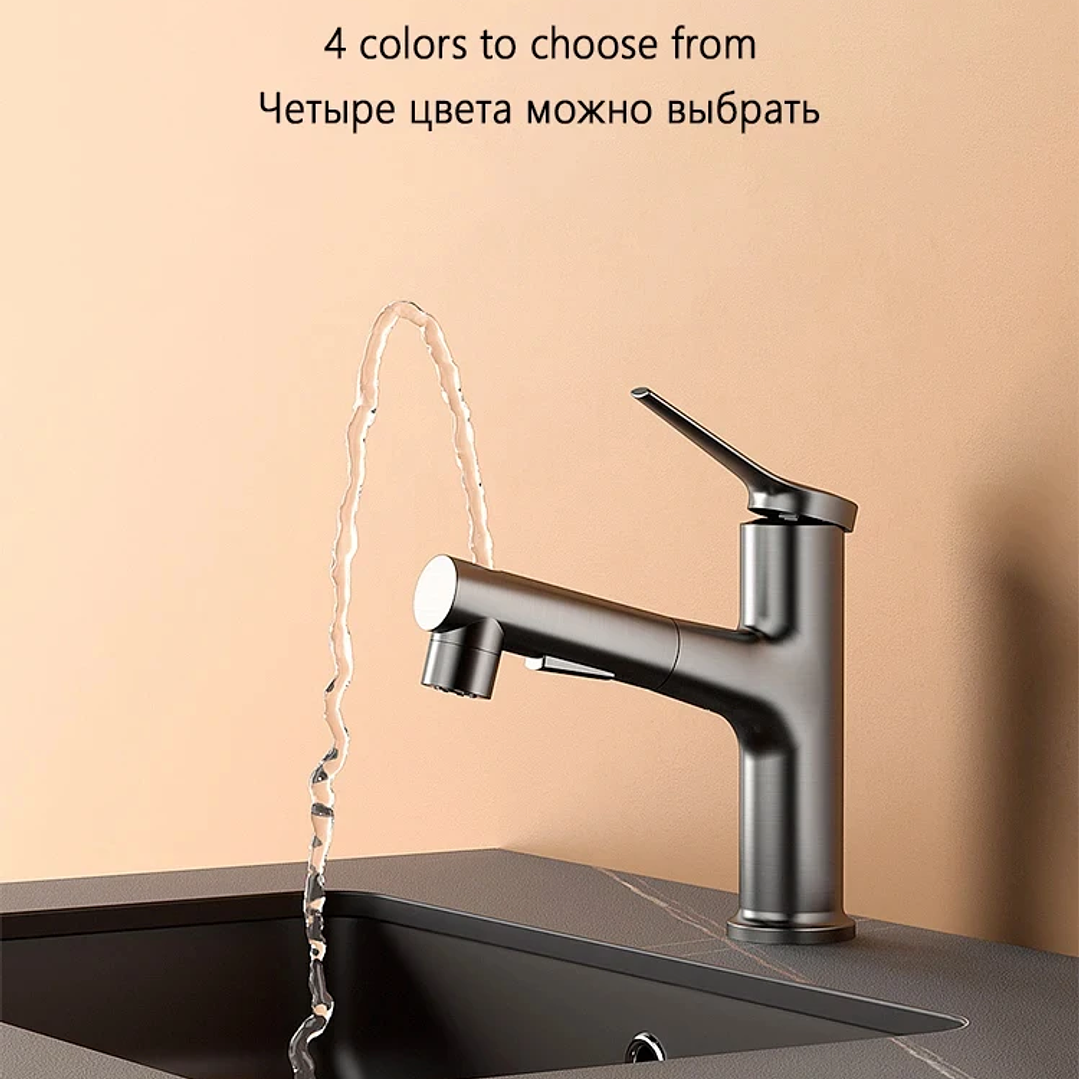 Grifo Extraíble Blanco para Lavabo | Latón con Agua Fría y Caliente 11