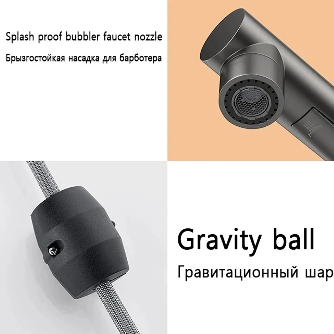 Grifo Extraíble Blanco para Lavabo | Latón con Agua Fría y Caliente 17