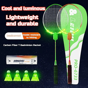 Raqueta de Bádminton Luminosa | Ultraligera para Niños y Adultos al Aire Libre