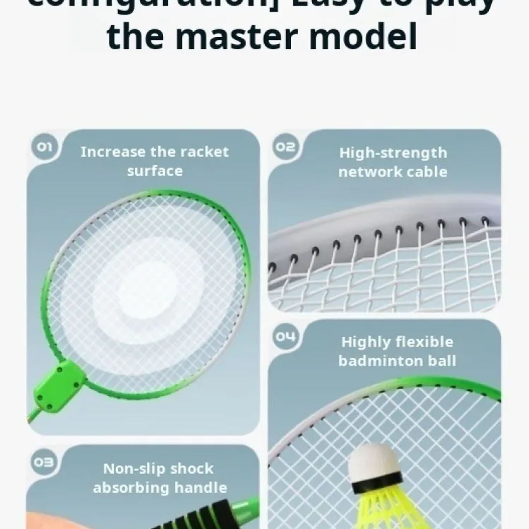 Raqueta de Bádminton Luminosa | Ultraligera para Niños y Adultos al Aire Libre 11