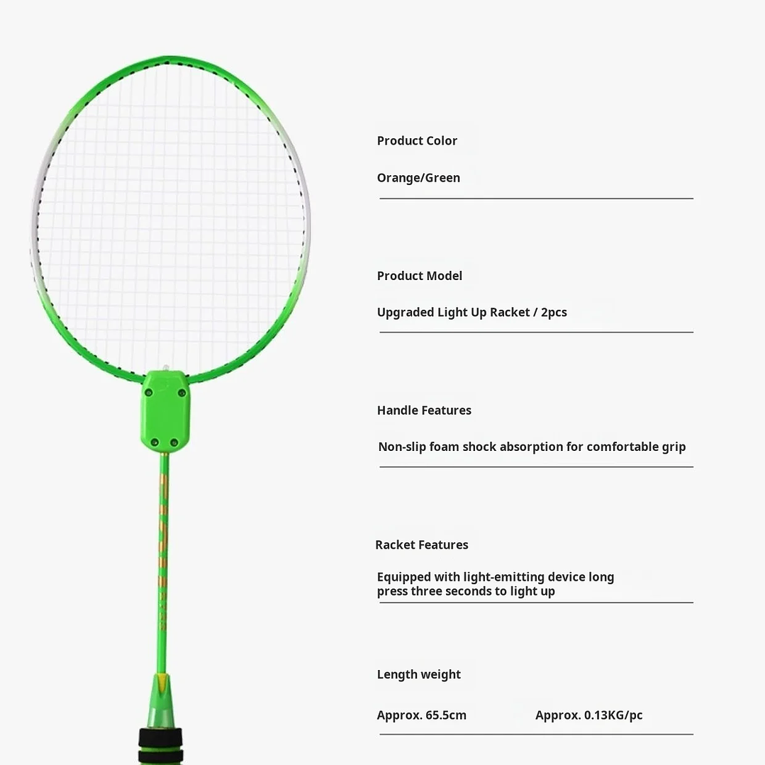 Raqueta de Bádminton Luminosa | Ultraligera para Niños y Adultos al Aire Libre 22