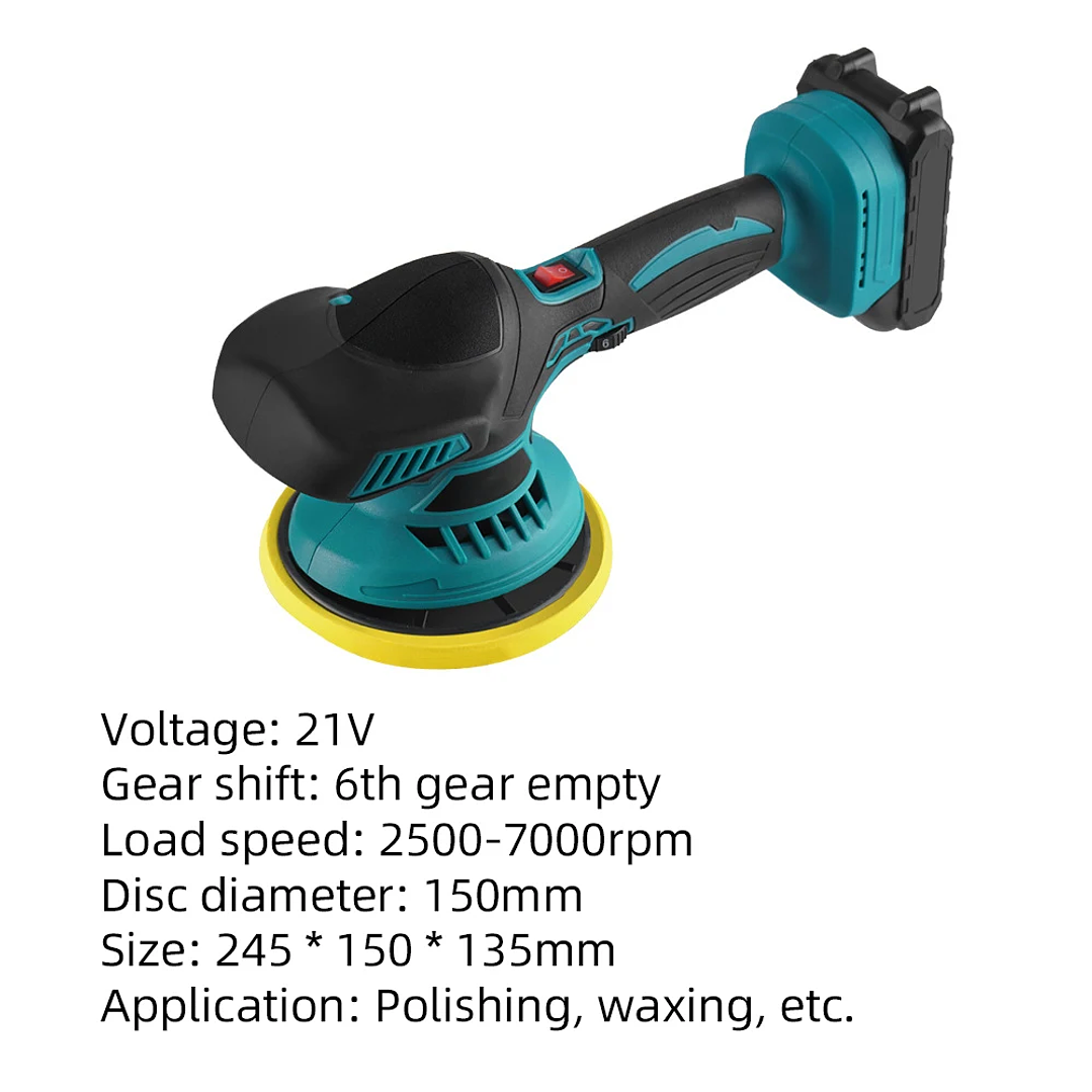 Pulidor de Coche Inalámbrico 21V | 6 Velocidades Compatible con Batería Makita 16