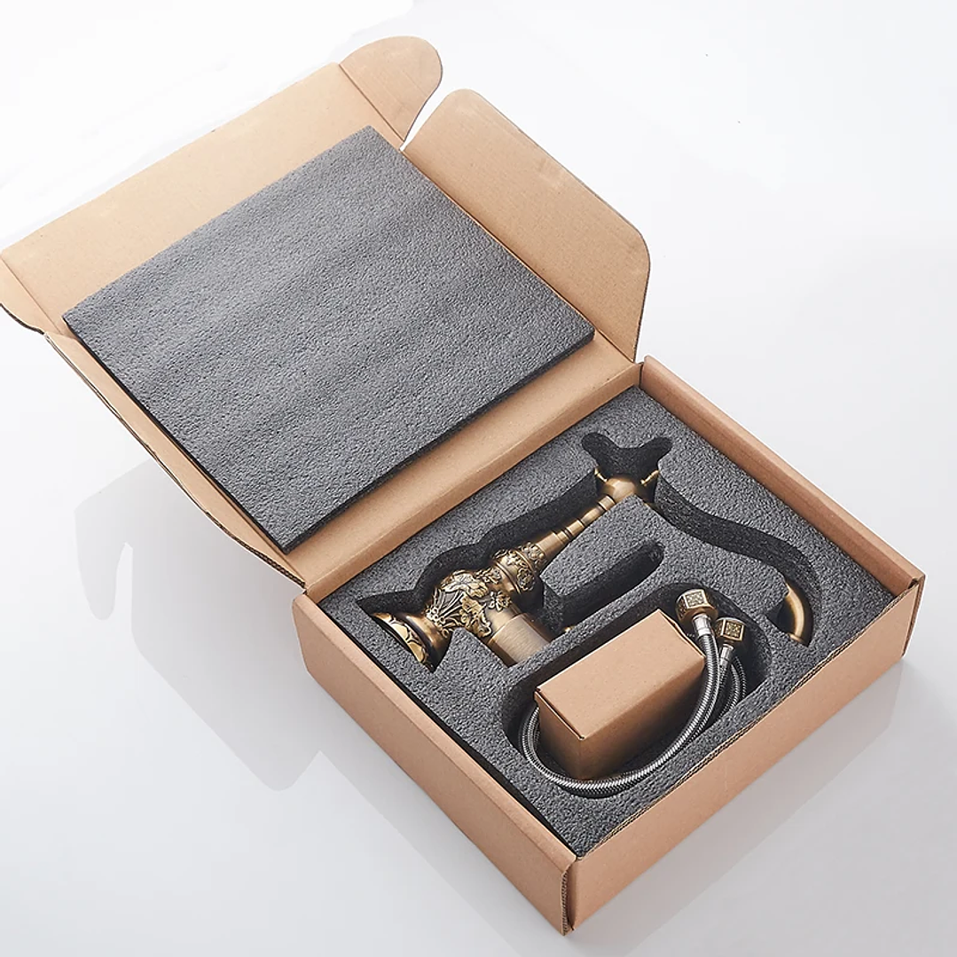 Grifo de Lavabo de Latón Antiguo | Monomando Giratorio Agua Fría y Caliente 5