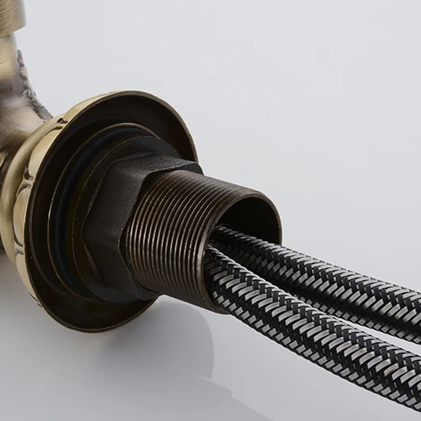 Grifo de Lavabo de Latón Antiguo | Monomando Giratorio Agua Fría y Caliente 18