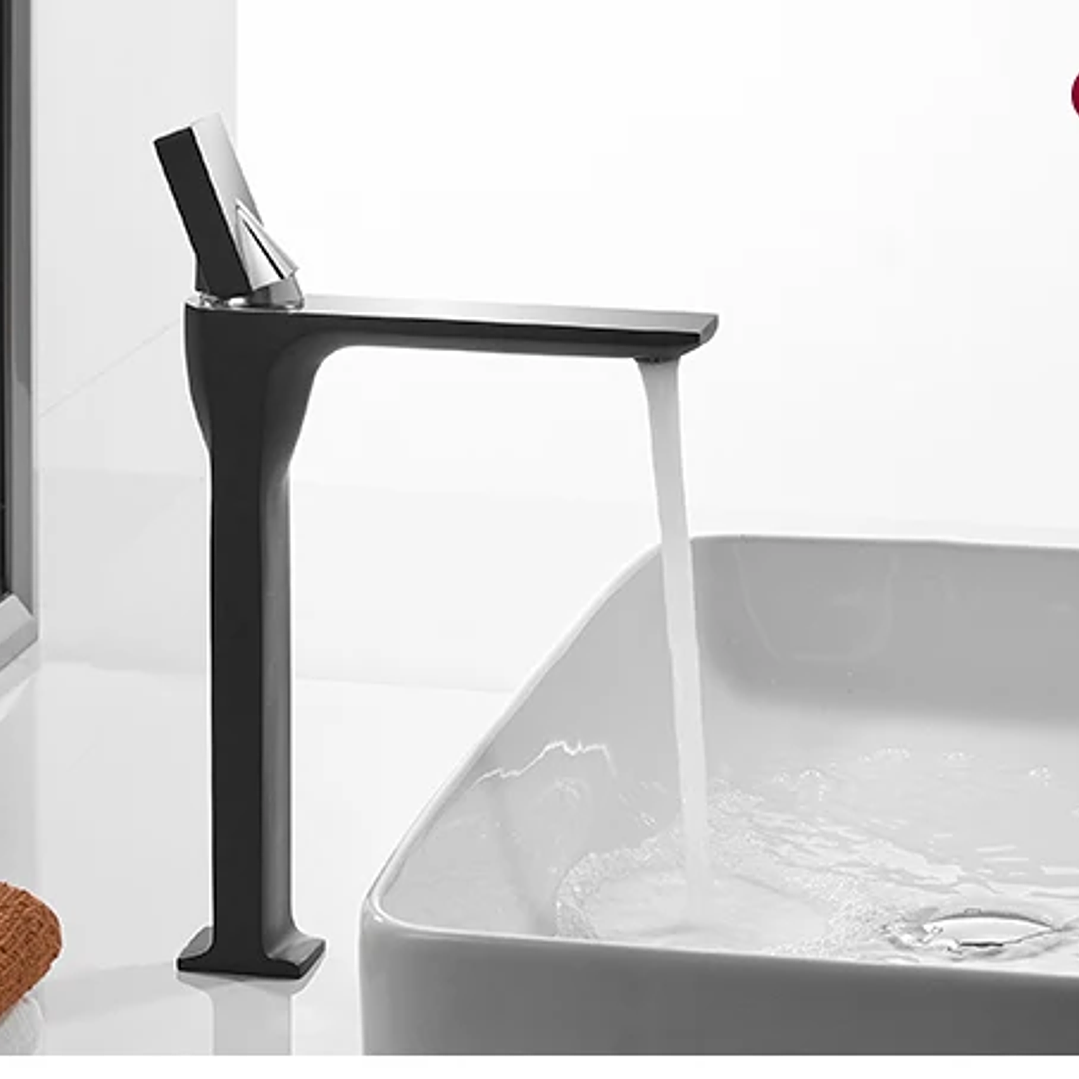 Grifo de Lavabo de Latón Antiguo | Monomando Giratorio Agua Fría y Caliente 22