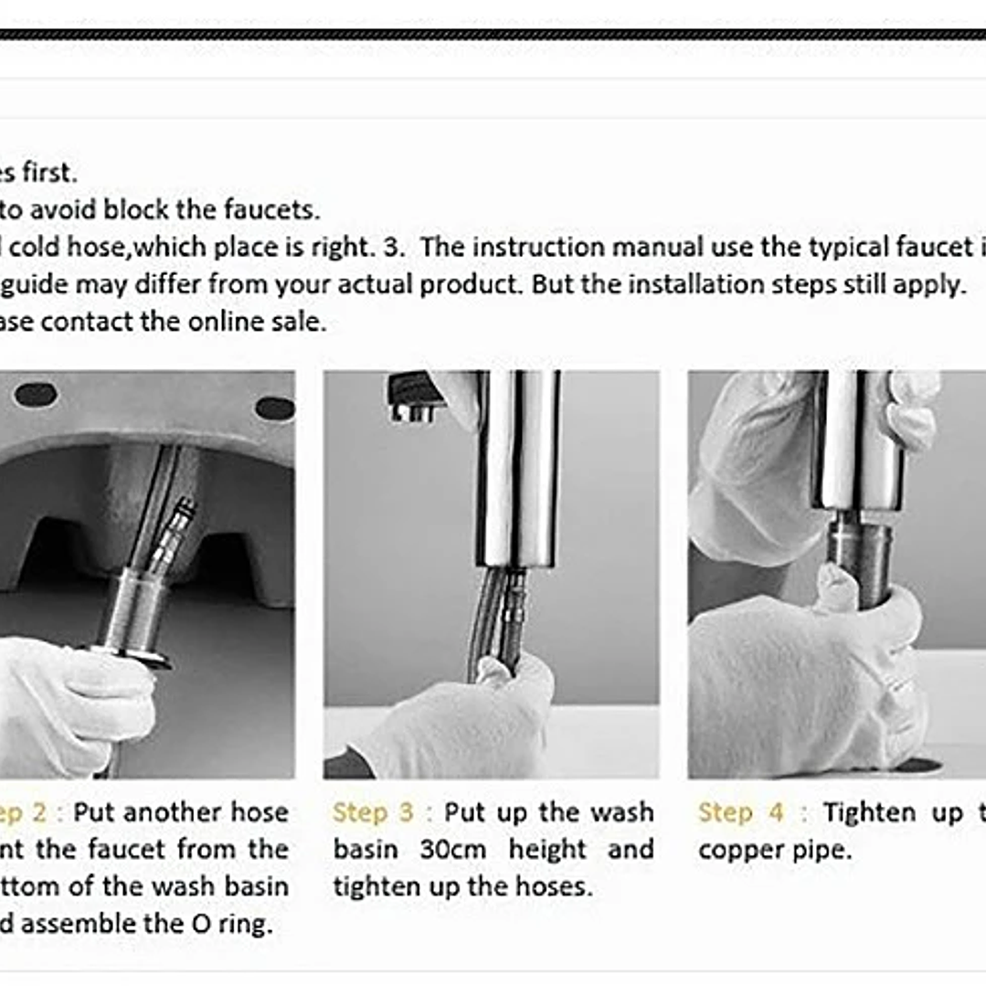 Grifo de Lavabo de Latón Antiguo | Monomando Giratorio Agua Fría y Caliente 25