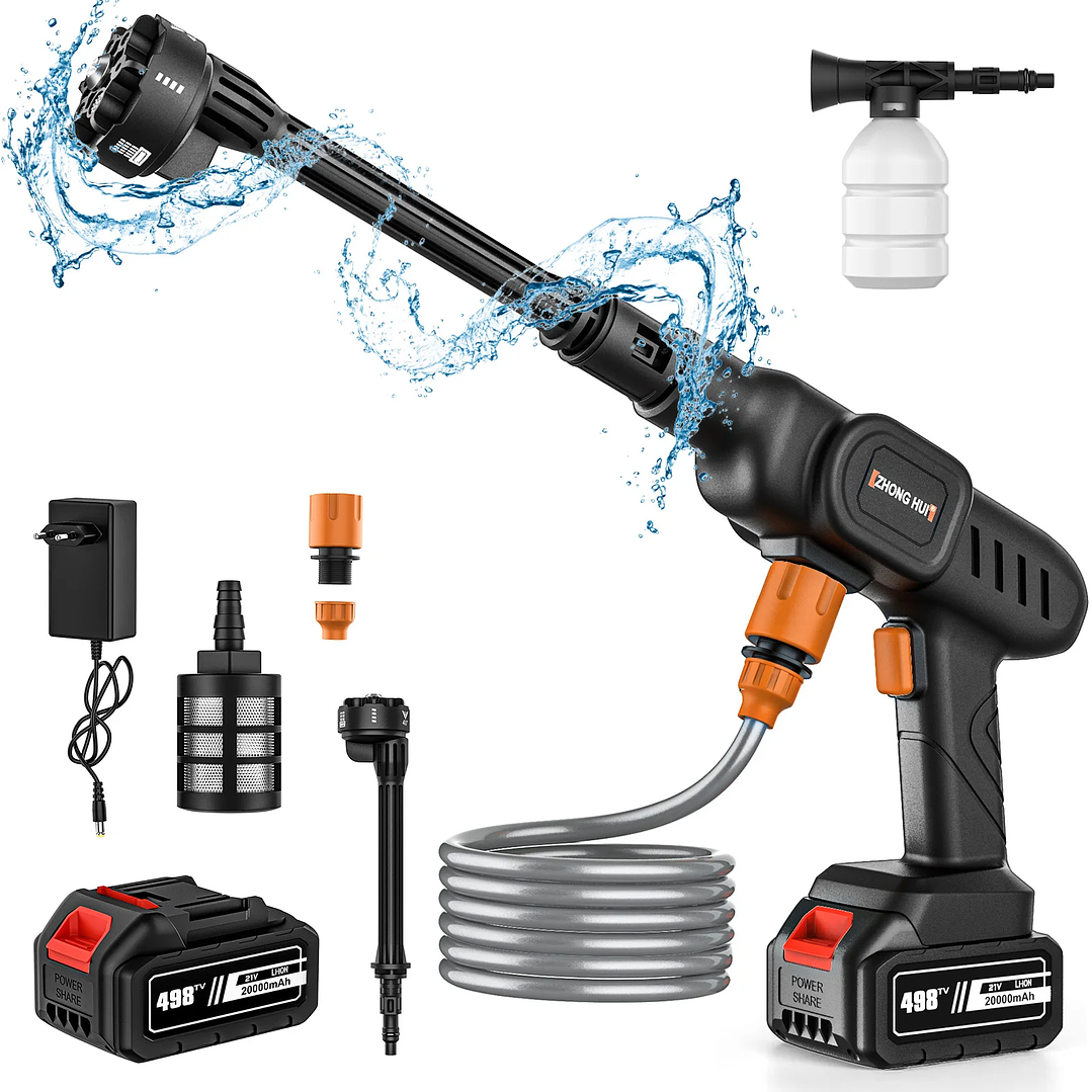 Pistola de Lavado Inalámbrica 6 en 1 | Alta Presión 60 Bar para Jardín y Coche 7