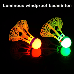Volante de Bádminton Luminoso | Resistente al Viento para Juego Nocturno al Aire Libre