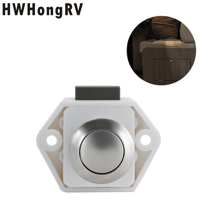 Cerradura Push Lock HW-52WN | Mini Seguro para Muebles de Caravana y RV 1