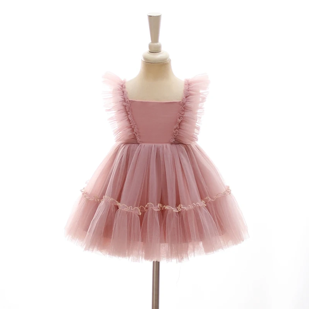 Vestido Blanco de Fiesta para Bebé | Princesa Floral para Bautizo y Eventos Especiales 1