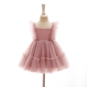 Vestido Blanco de Fiesta para Bebé | Princesa Floral para Bautizo y Eventos Especiales