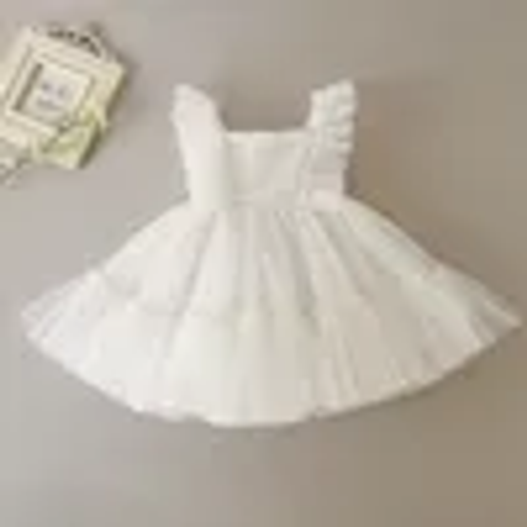 Vestido Blanco de Fiesta para Bebé | Princesa Floral para Bautizo y Eventos Especiales 8
