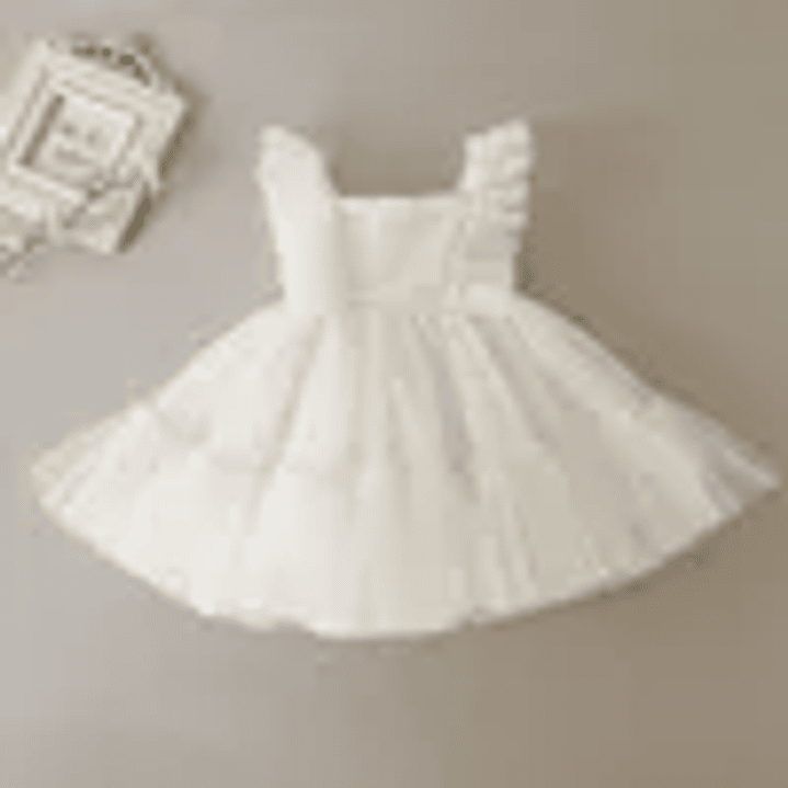 Vestido Blanco de Fiesta para Bebé | Princesa Floral para Bautizo y Eventos Especiales 8
