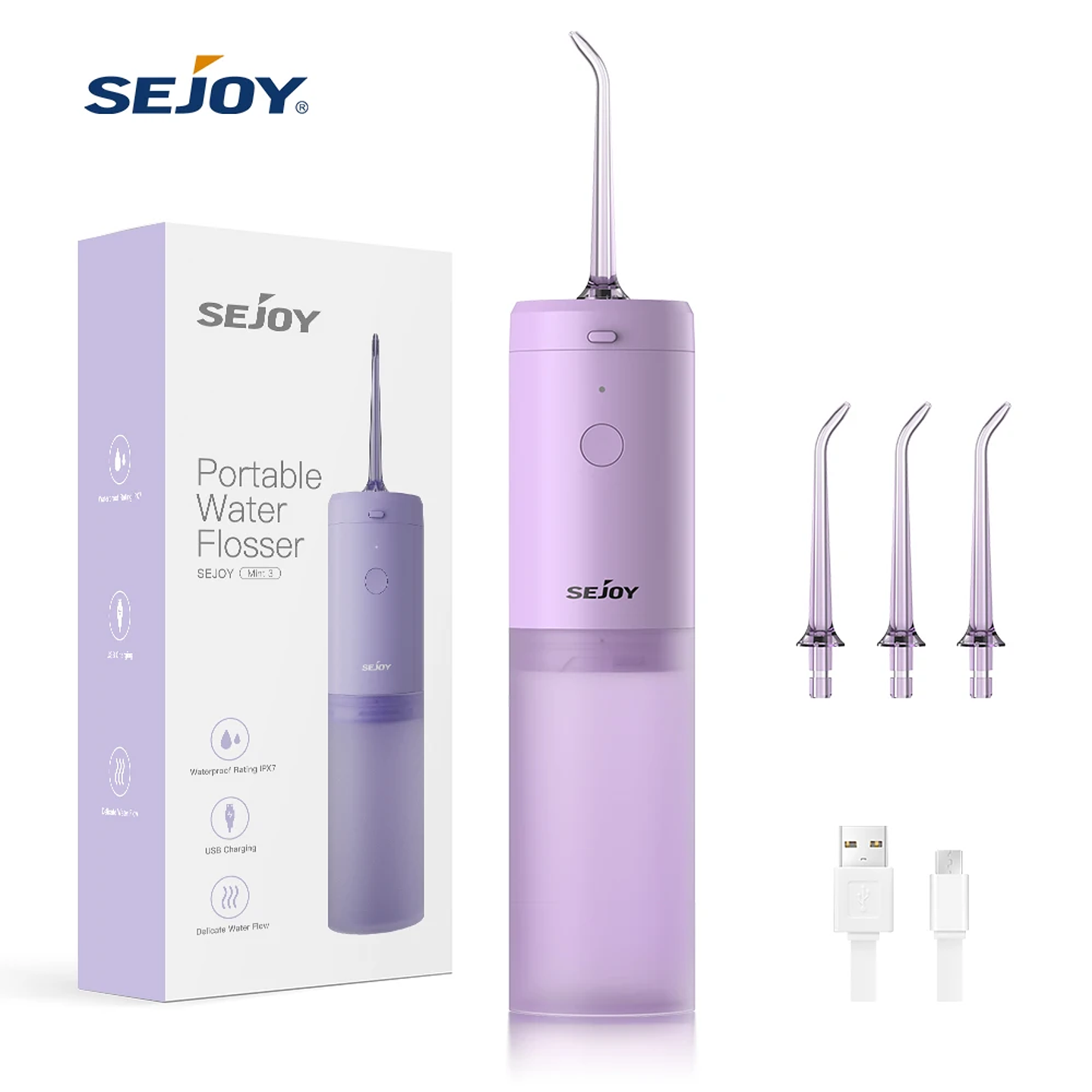 Irrigador Dental Portátil Sejoy | 4 Boquillas, 3 Modos, USB Recargable 9
