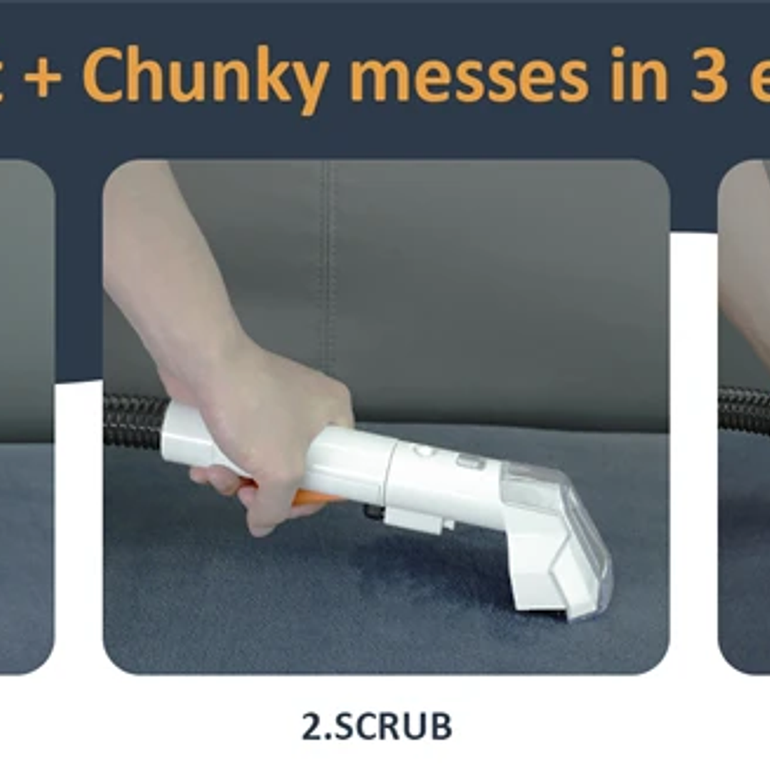 Máquina Limpiadora Portátil Seeiswork 750W | Alta Succión para Manchas y Tapicería 17