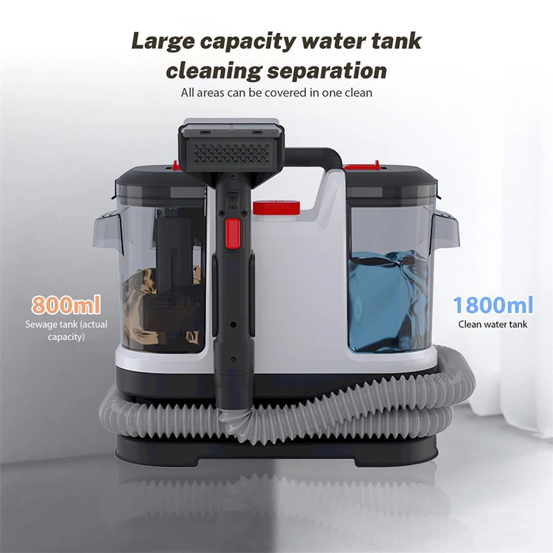 Máquina Limpiadora Portátil Seeiswork 750W | Alta Succión para Manchas y Tapicería 30