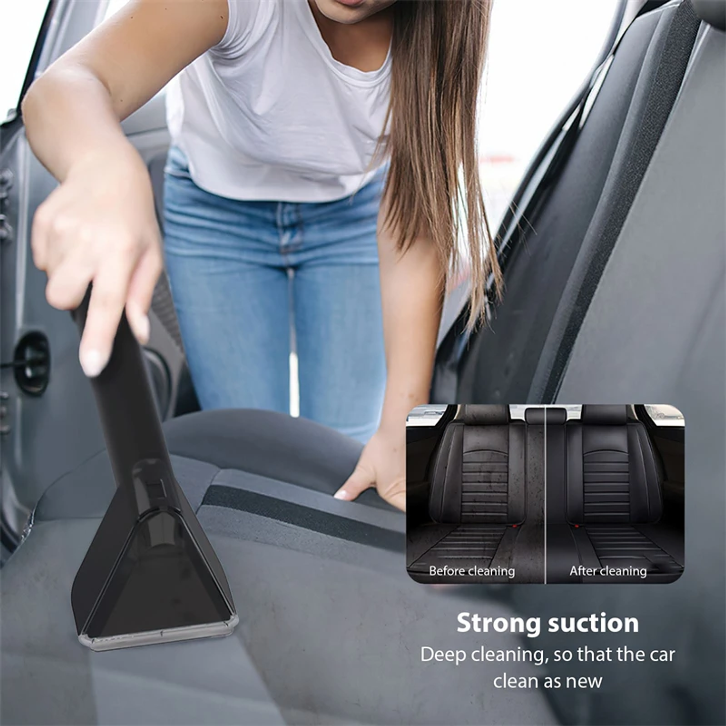 Máquina Limpiadora Portátil Seeiswork 750W | Alta Succión para Manchas y Tapicería 33