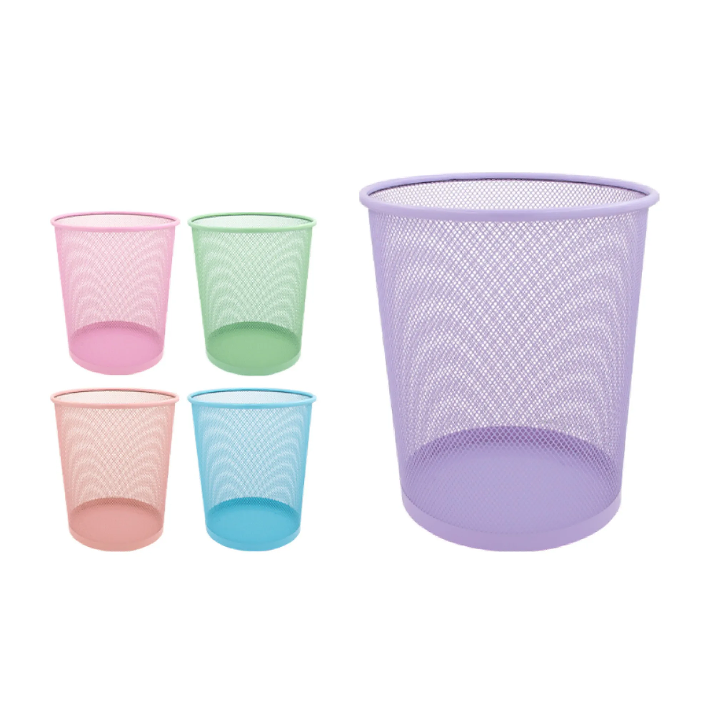 Papelera Metálica Pastel 27x18,5cm Starplast | Diseño Cilíndrico Decorativo