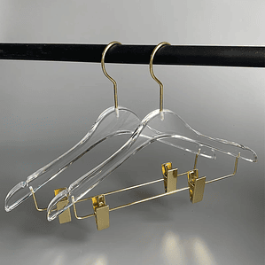 Percha Acrílica Transparente LEILOI | Gancho Metálico Personalizable para Ropa