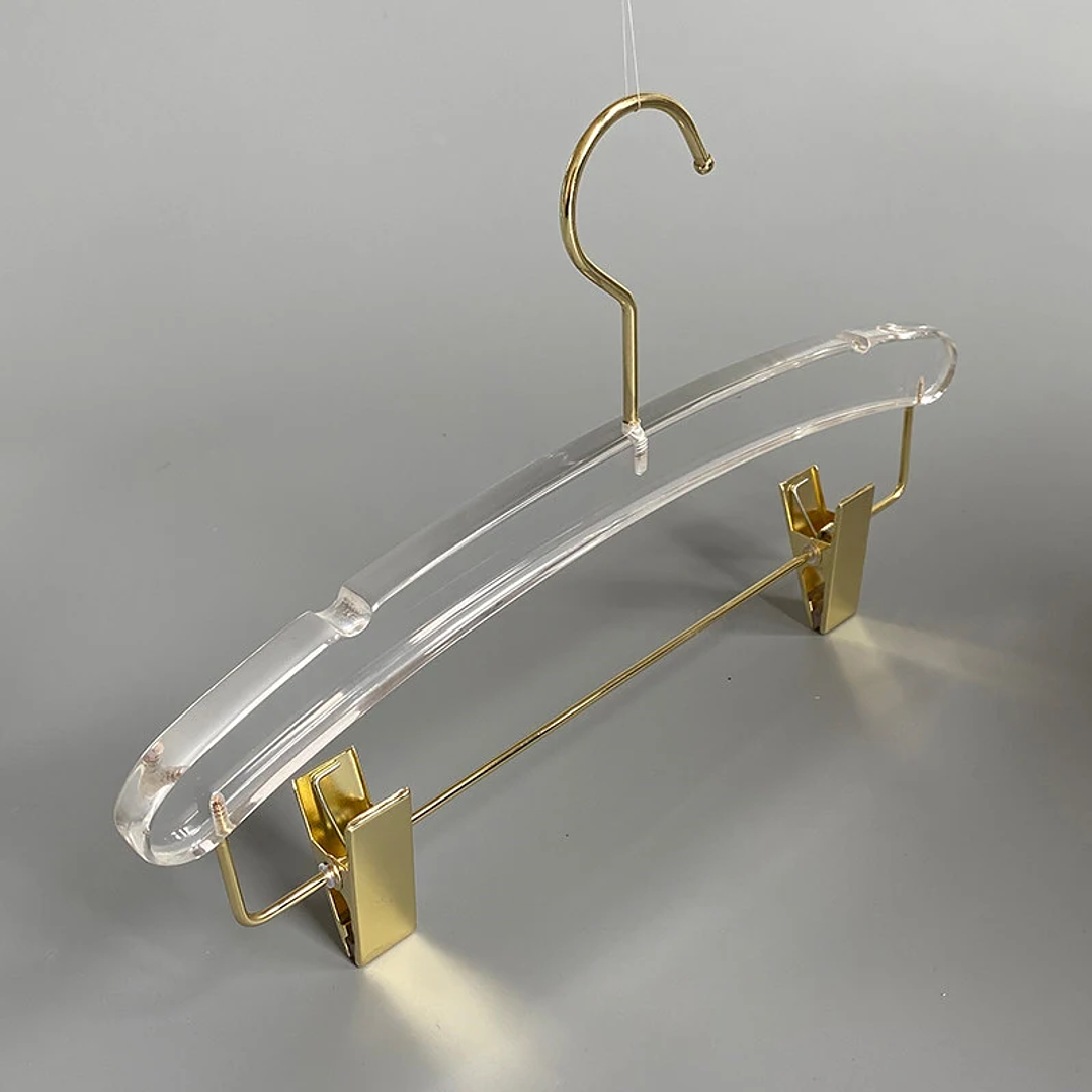 Percha Acrílica Transparente LEILOI | Gancho Metálico Personalizable para Ropa 3