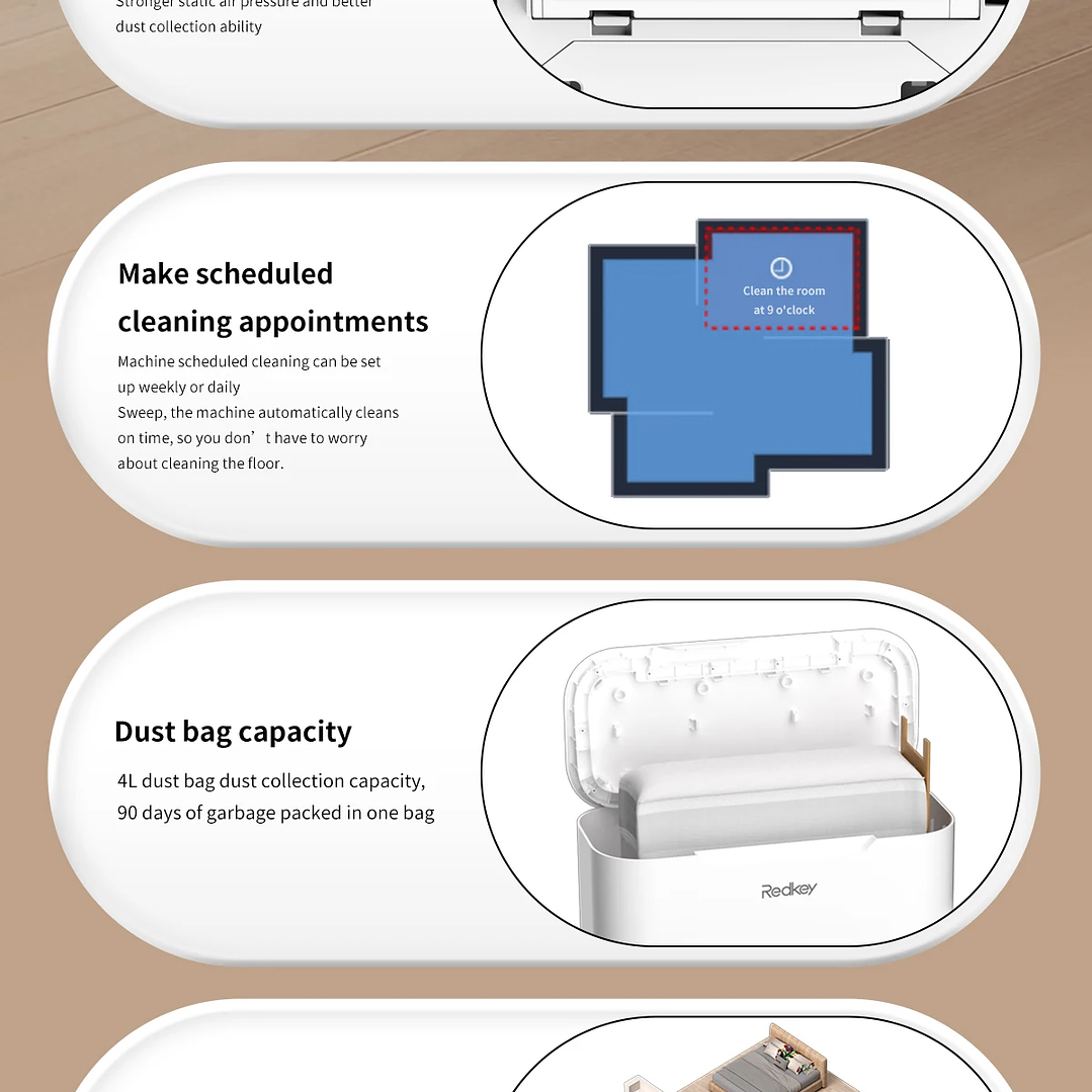 Robot Aspirador Redkey R10 | 2 en 1 con Fregona y Navegación Láser 15