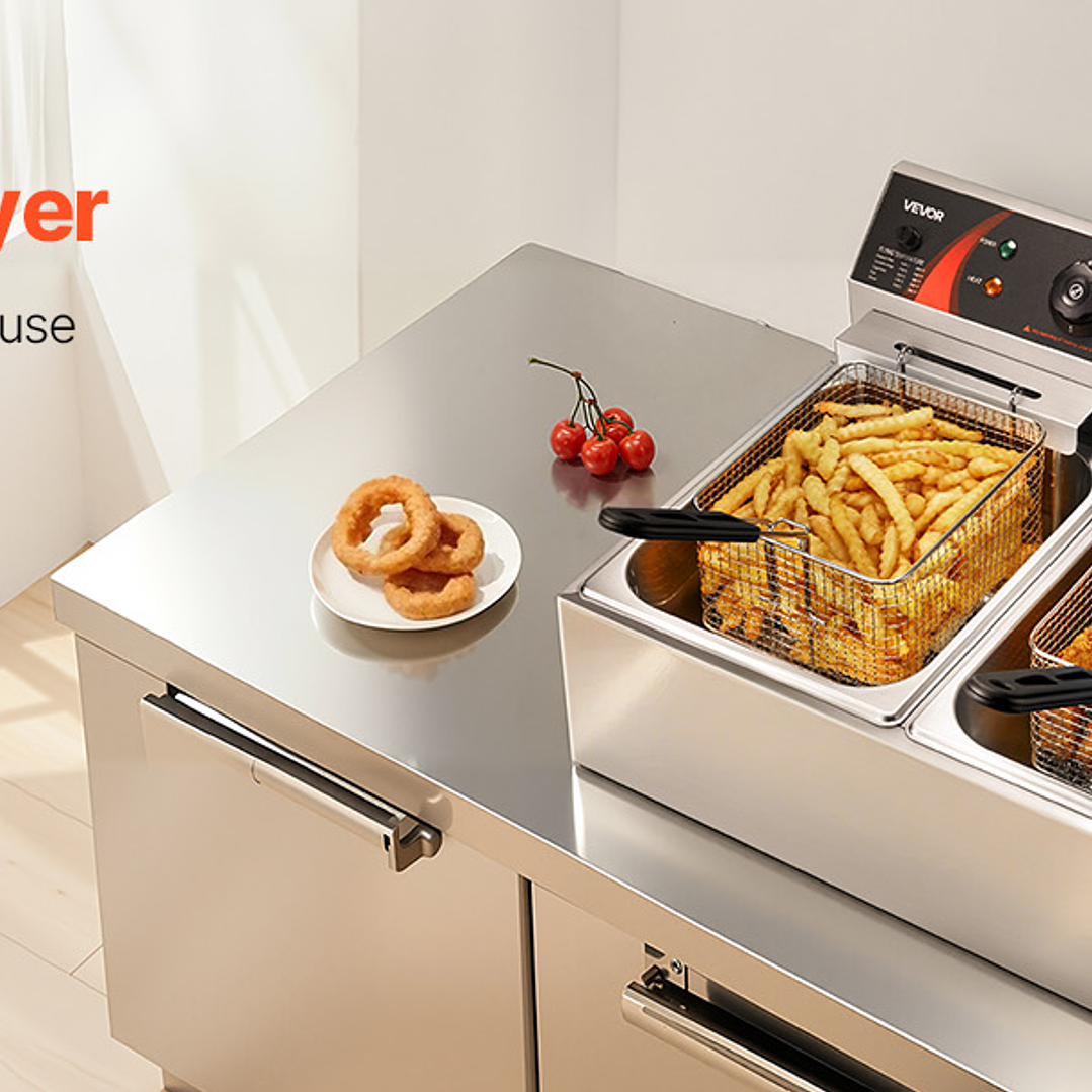 Freidora Eléctrica Doble SucceBuy 12L | 5000W con Control de Temperatura 9