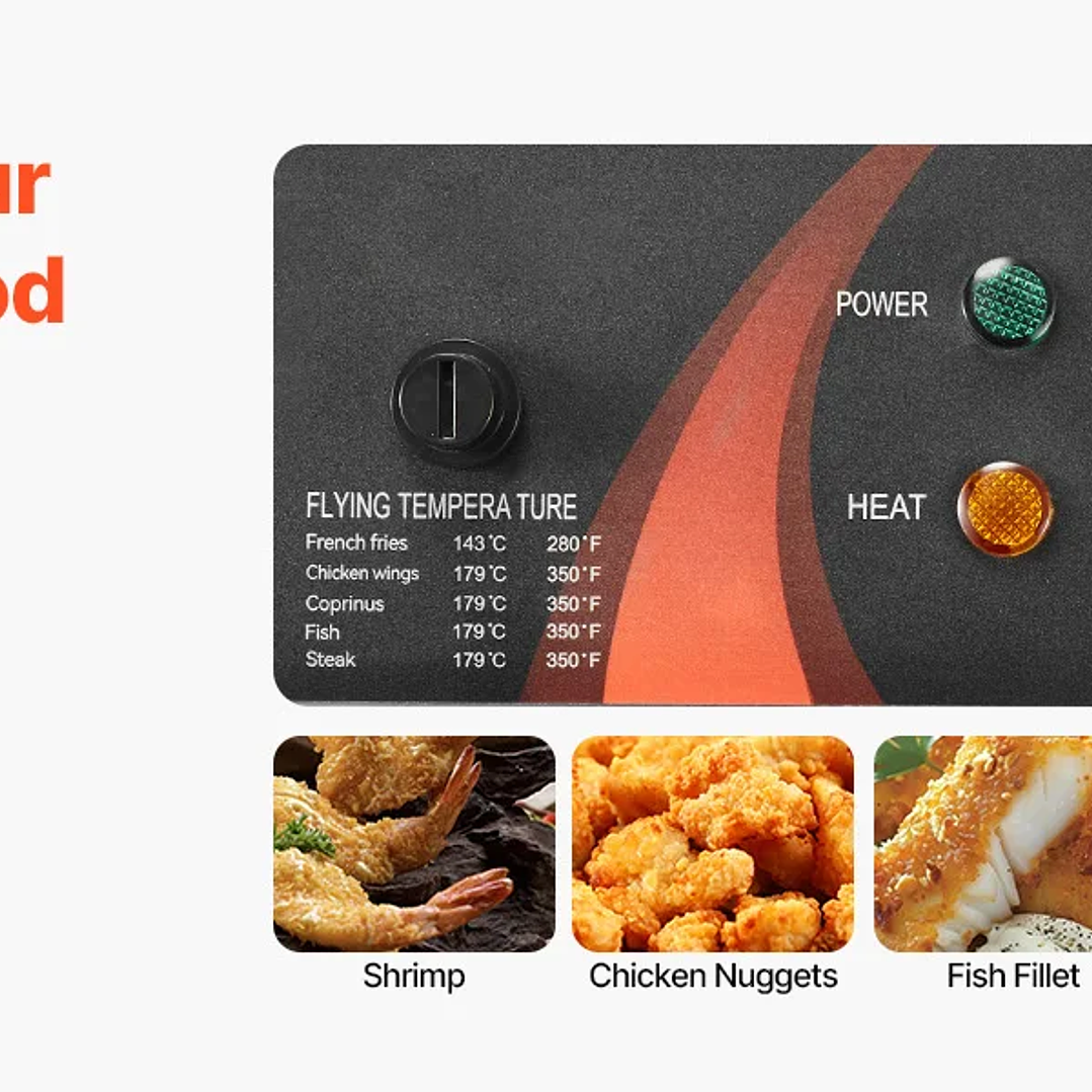 Freidora Eléctrica Doble SucceBuy 12L | 5000W con Control de Temperatura 12