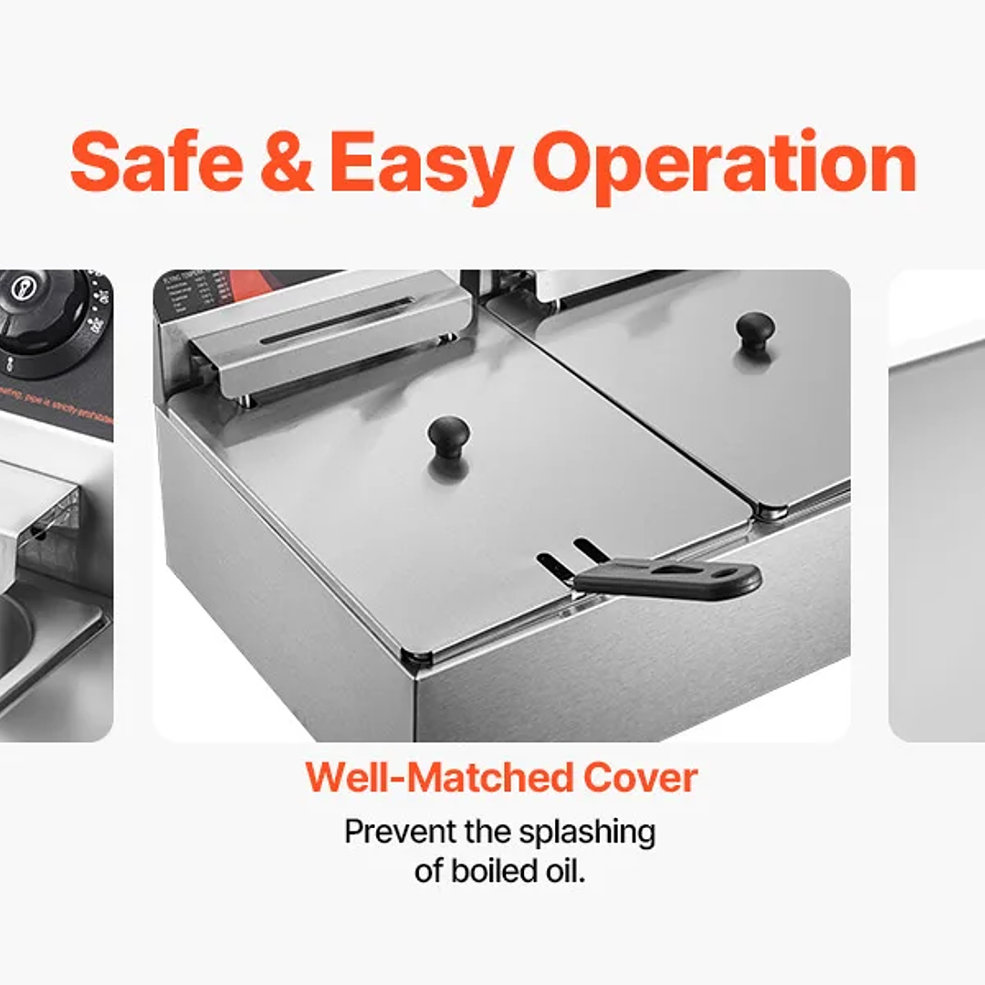 Freidora Eléctrica Doble SucceBuy 12L | 5000W con Control de Temperatura 13