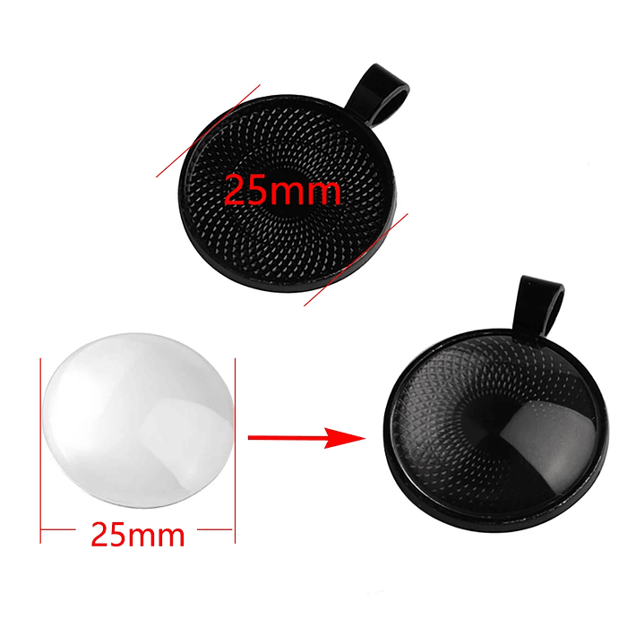 Bases de Camafeo LFPU 25mm | Pack de 10 para Joyería DIY con Cabujón 6