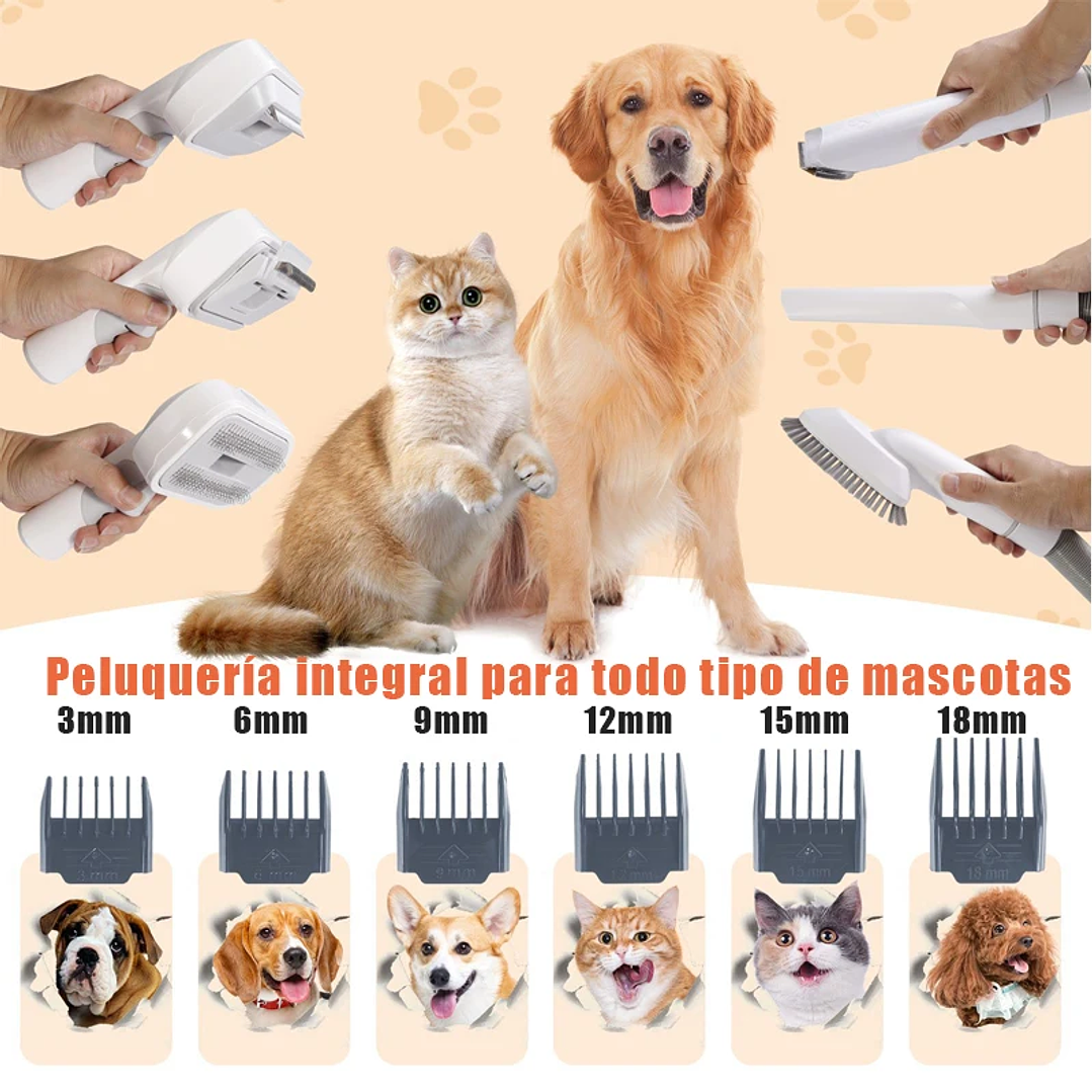 Kit de Peluquería y Aspiración MicroData 2.5L | Para Perros y Gatos con Corte Silencioso 6