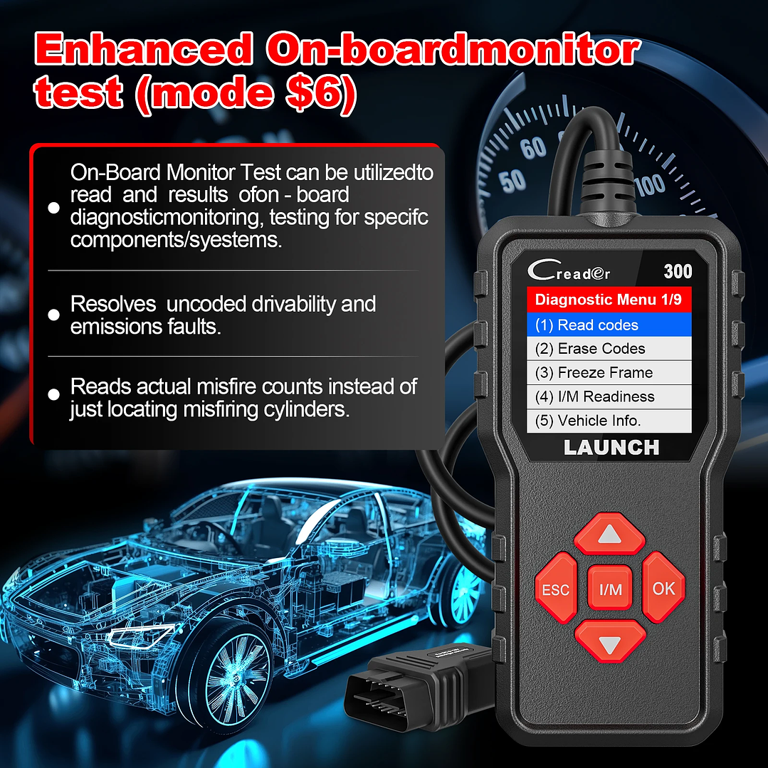 Escáner OBD2 LAUNCH CR300 | Diagnóstico Automotriz Completo con Actualización de por Vida 5