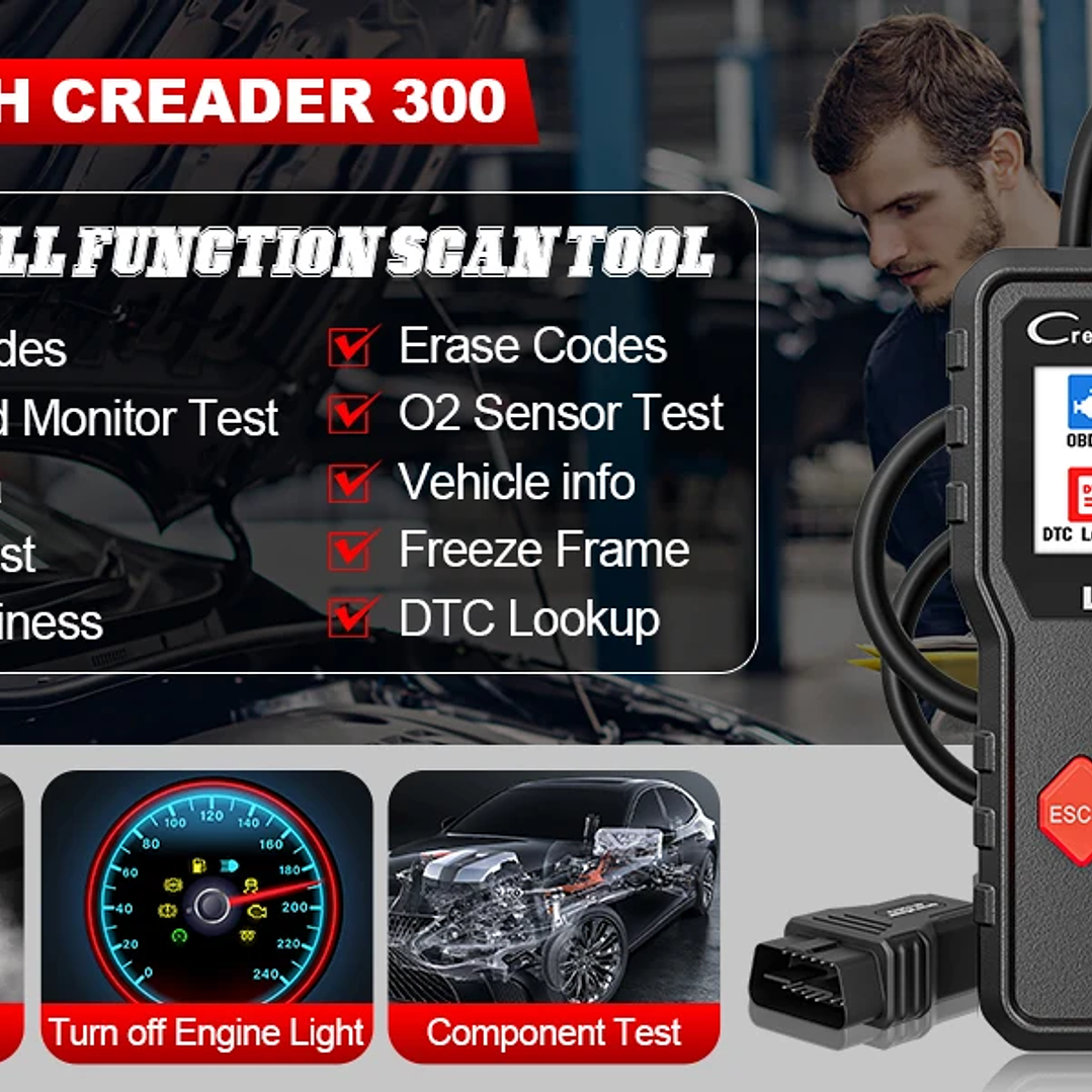Escáner OBD2 LAUNCH CR300 | Diagnóstico Automotriz Completo con Actualización de por Vida 8