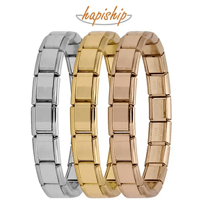 Pulsera Elástica Hapiship 9mm | Acero Inoxidable Estilo Italiano Unisex