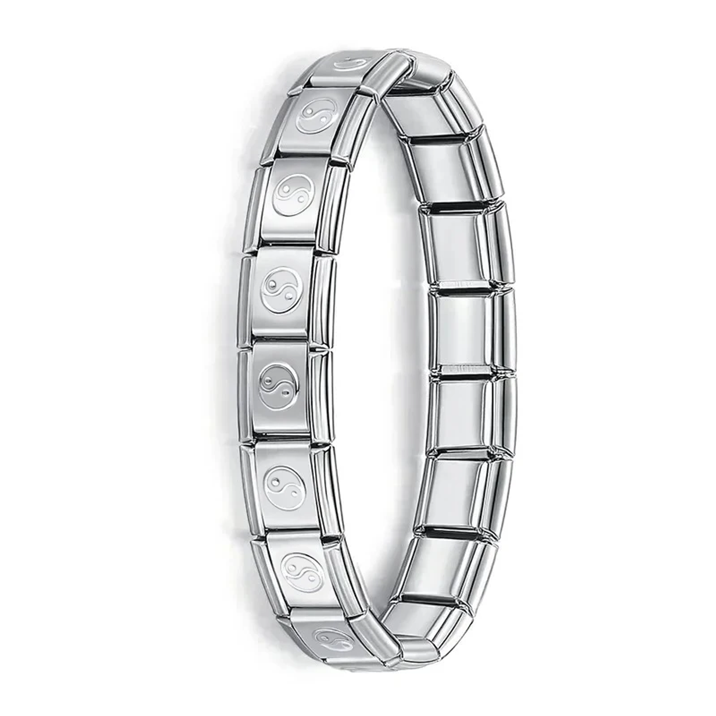 Pulsera Elástica Hapiship 9mm | Acero Inoxidable Estilo Italiano Unisex 6