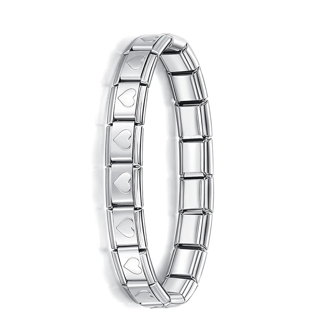 Pulsera Elástica Hapiship 9mm | Acero Inoxidable Estilo Italiano Unisex 8