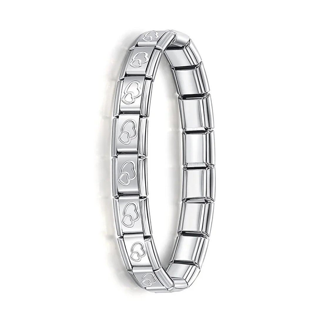 Pulsera Elástica Hapiship 9mm | Acero Inoxidable Estilo Italiano Unisex 12