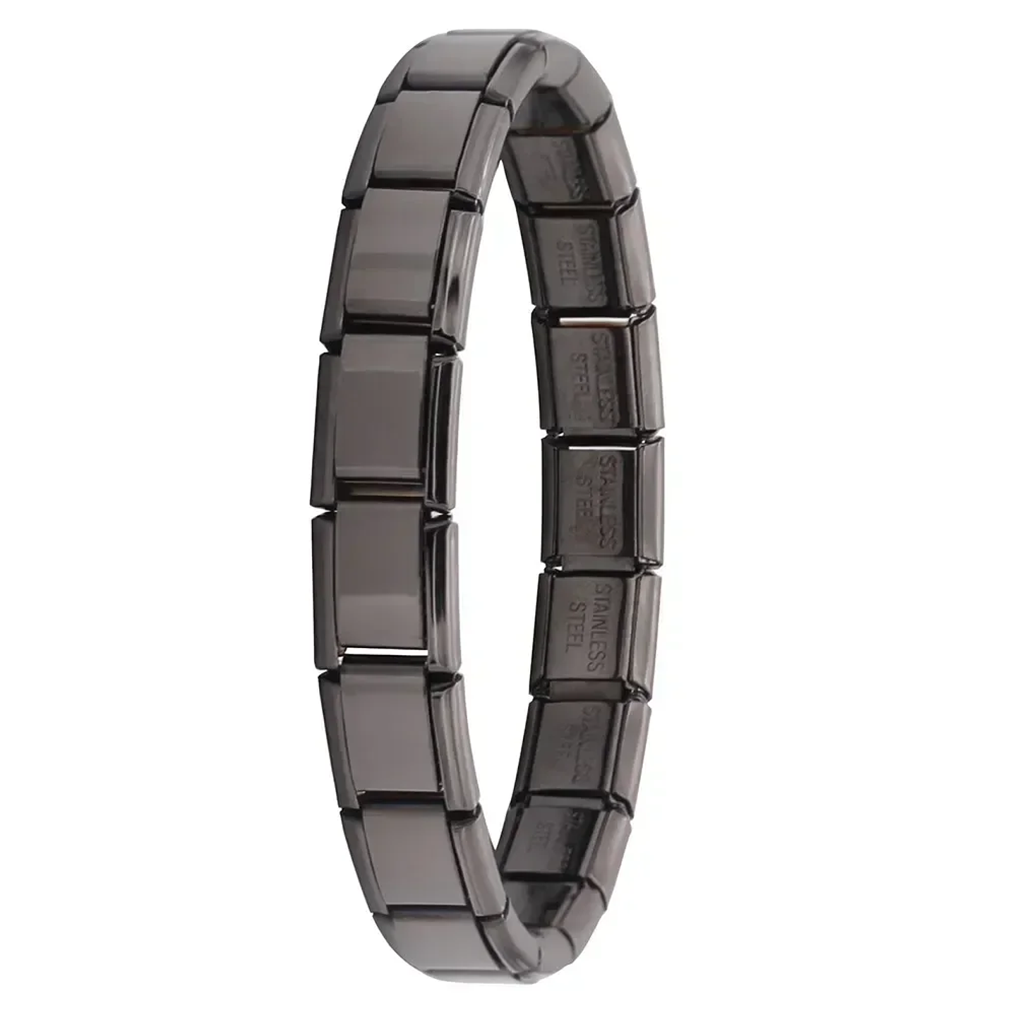 Pulsera Elástica Hapiship 9mm | Acero Inoxidable Estilo Italiano Unisex 13