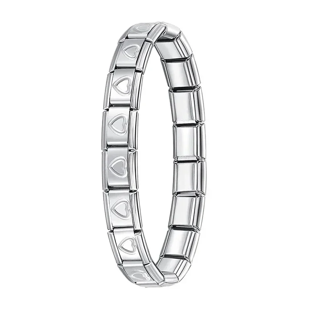 Pulsera Elástica Hapiship 9mm | Acero Inoxidable Estilo Italiano Unisex 19