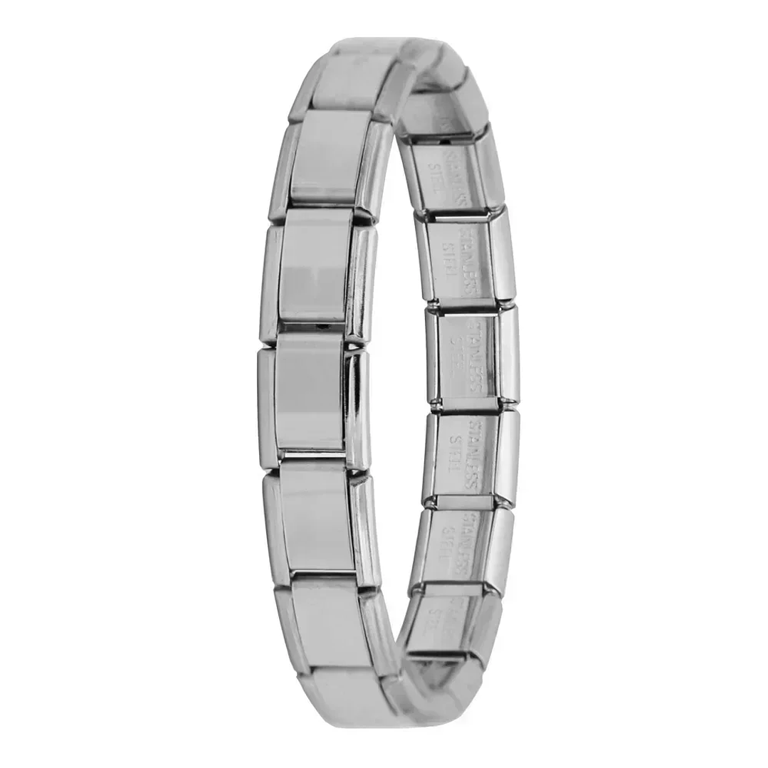 Pulsera Elástica Hapiship 9mm | Acero Inoxidable Estilo Italiano Unisex 21