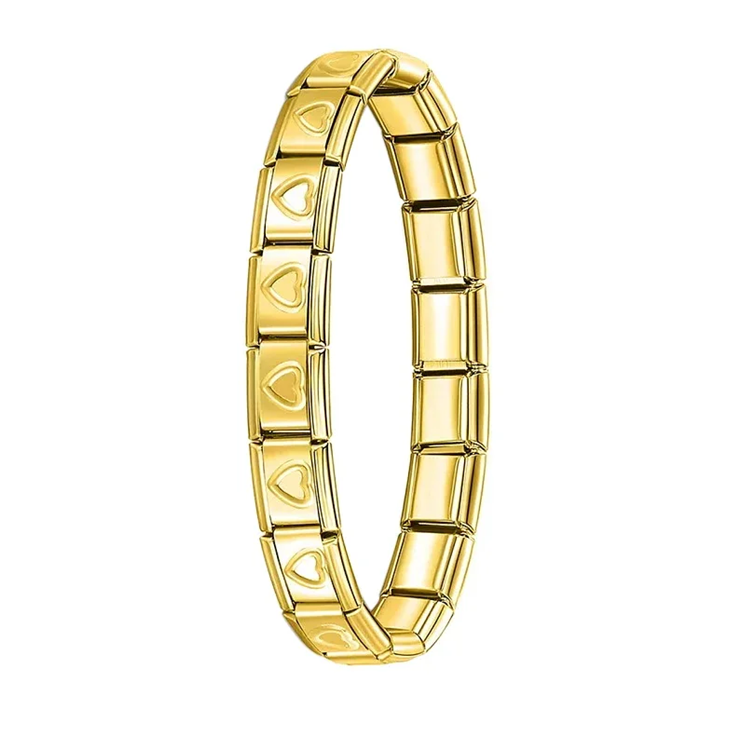 Pulsera Elástica Hapiship 9mm | Acero Inoxidable Estilo Italiano Unisex 27