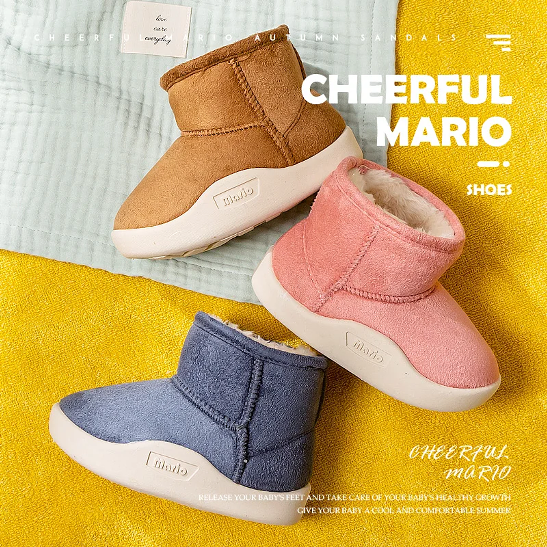 Pantuflas Infantiles Cheerful Mario | Suaves, Impermeables y Antideslizantes para Invierno y Primavera 2