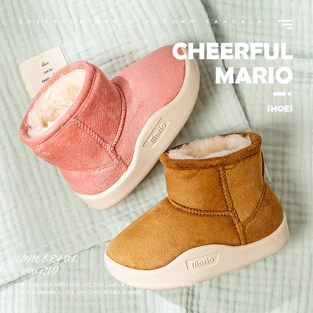 Pantuflas Infantiles Cheerful Mario | Suaves, Impermeables y Antideslizantes para Invierno y Primavera 3