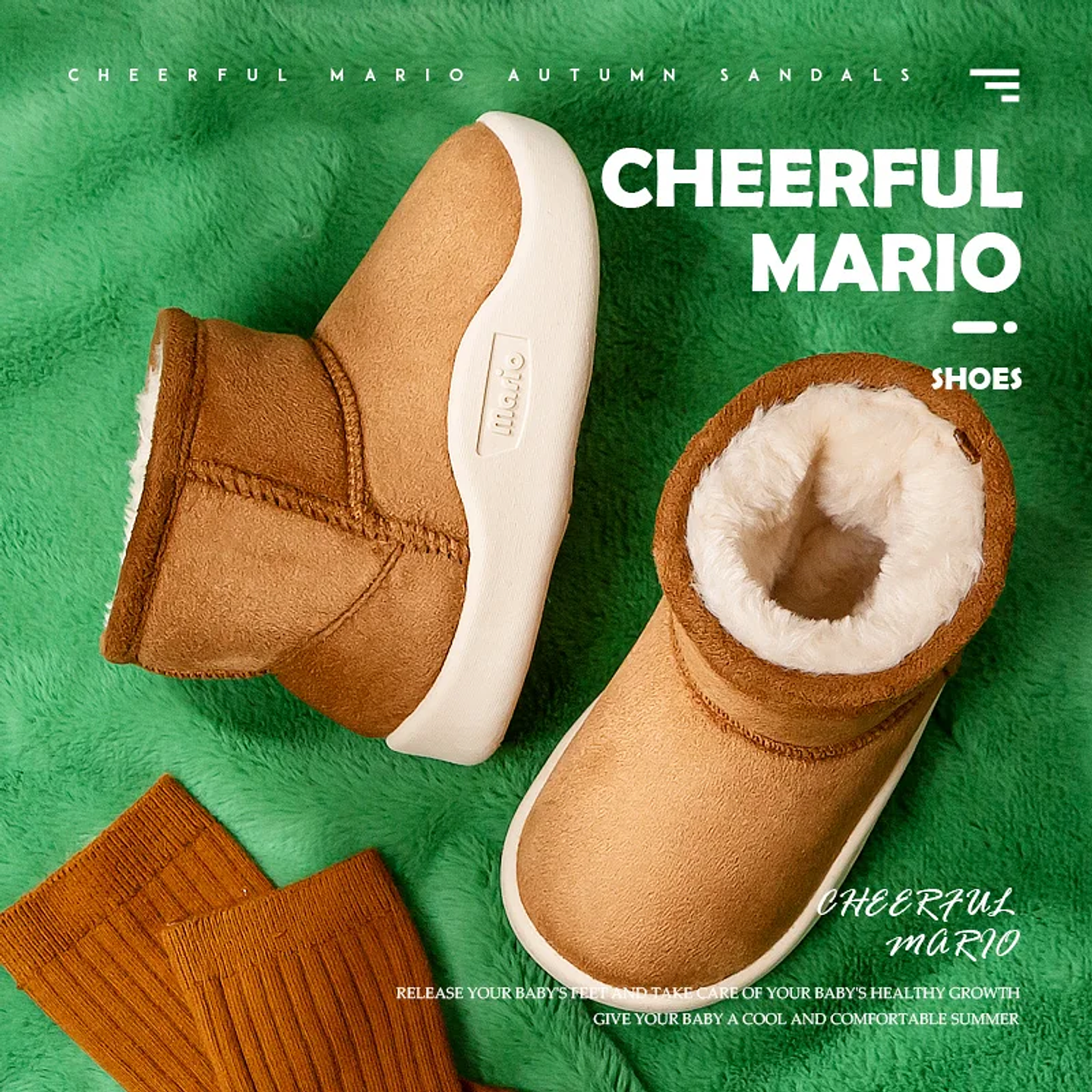 Pantuflas Infantiles Cheerful Mario | Suaves, Impermeables y Antideslizantes para Invierno y Primavera 6