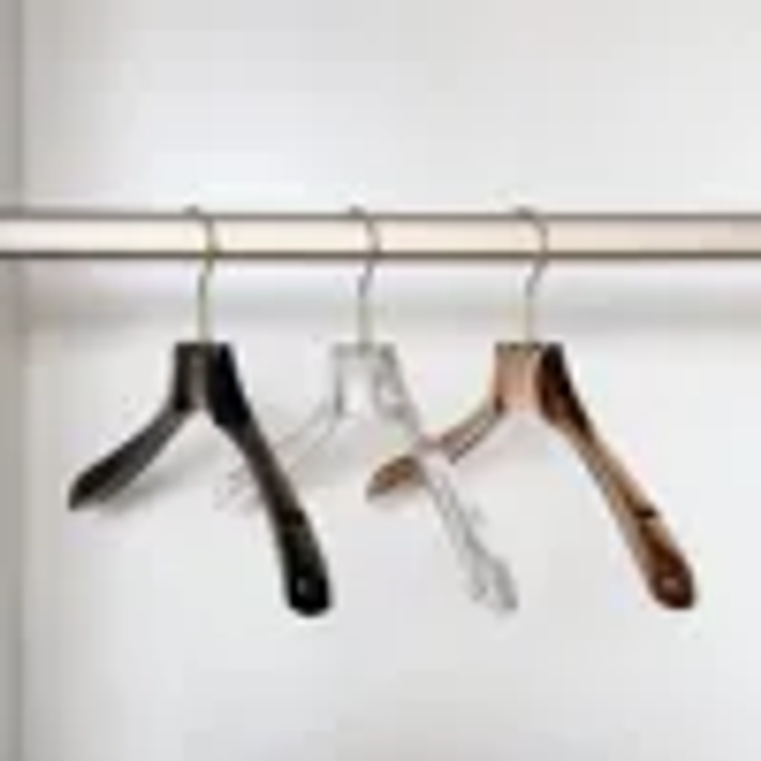 Percha Acrílica Transparente LEILOI | Diseño Mate con Gancho Dorado para Ropa 20