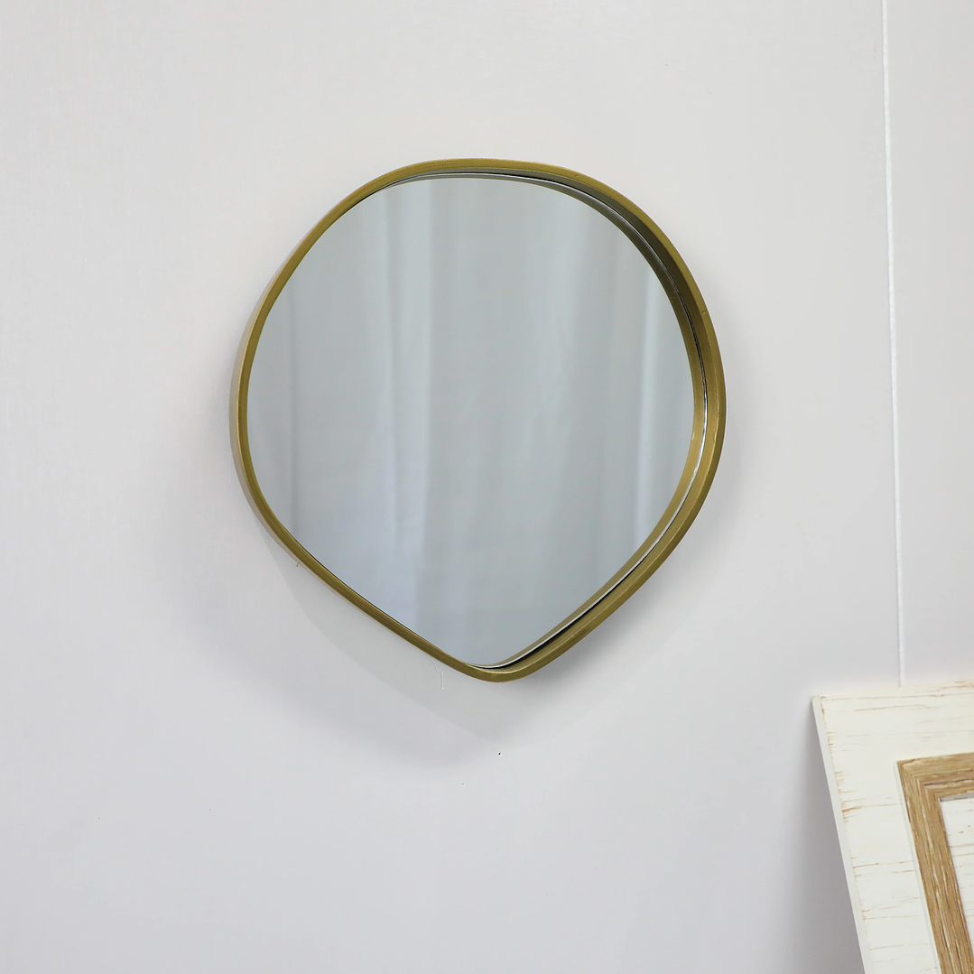 Espejo Decorativo FUDA 28x28cm | Diseño Irregular Dorado para Dormitorio y Hogar Moderno 5