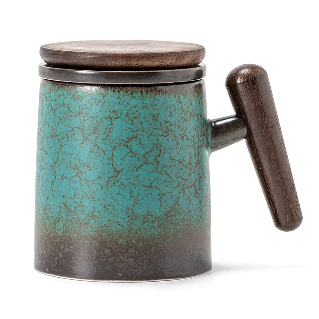 Taza Cerámica MINGSHUO con Filtro | Infusor Personal para Té con Separación de Agua 5