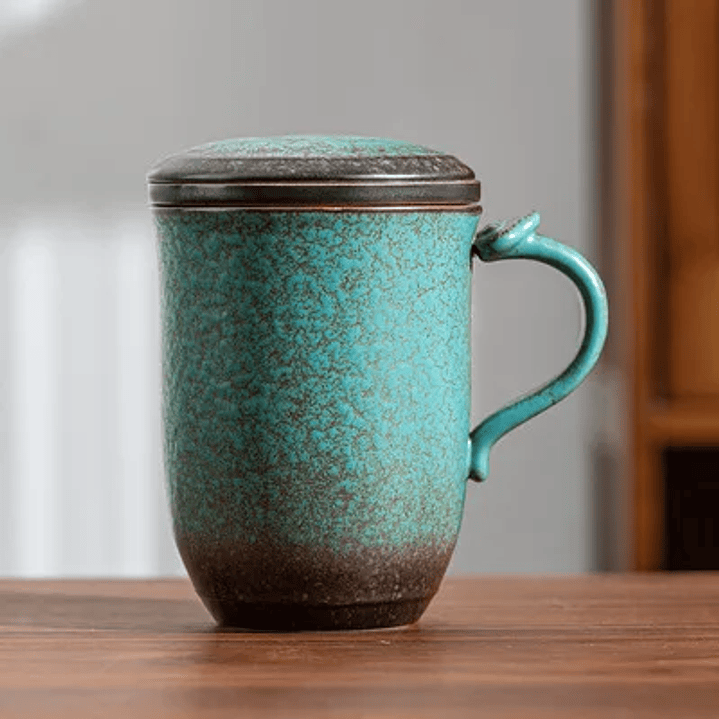 Taza Cerámica MINGSHUO con Filtro | Infusor Personal para Té con Separación de Agua 6